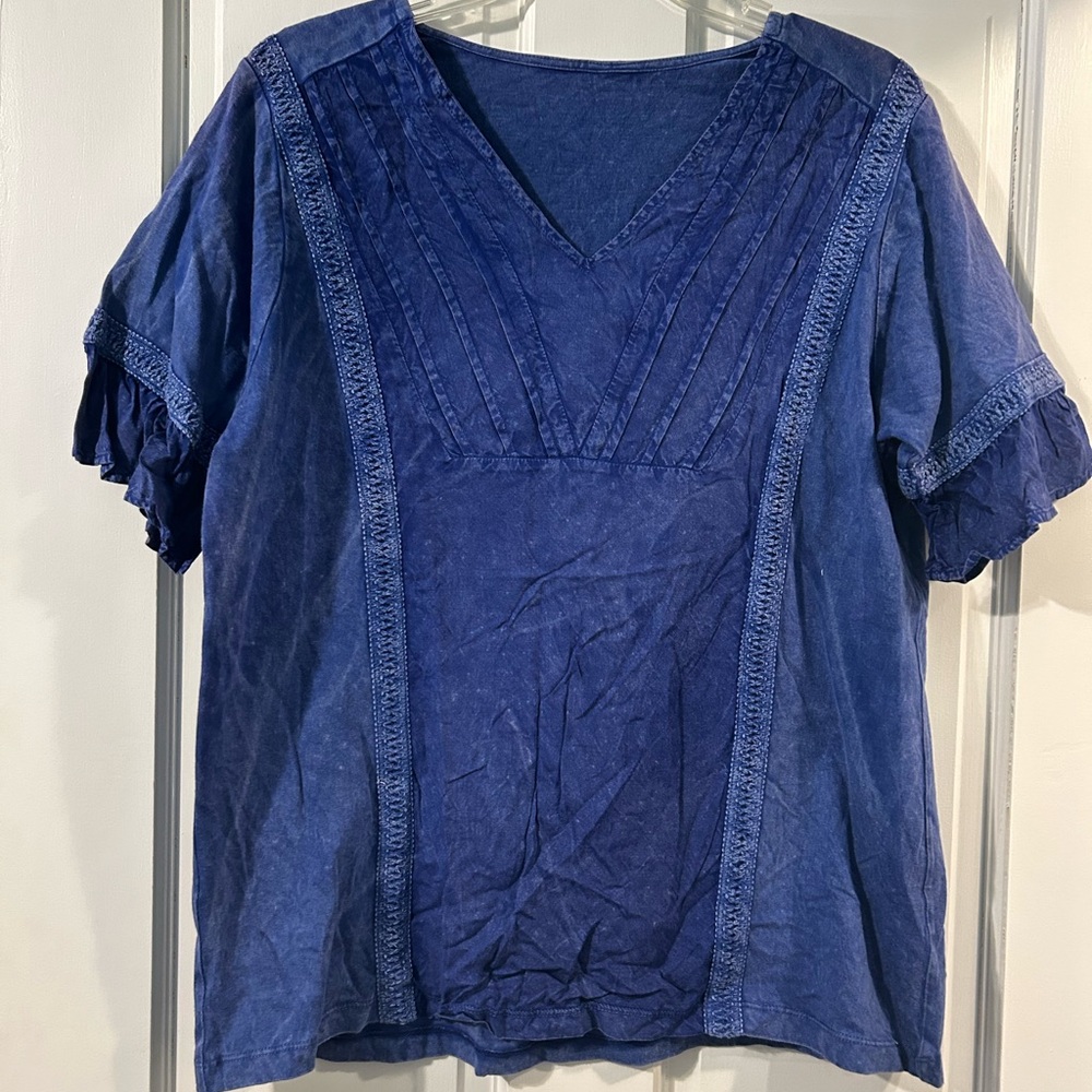 womens washed v neck tee size m
